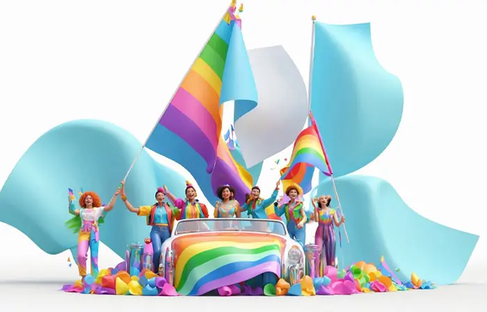 Pride Day People 3D Picture Cartoon Design Illustration